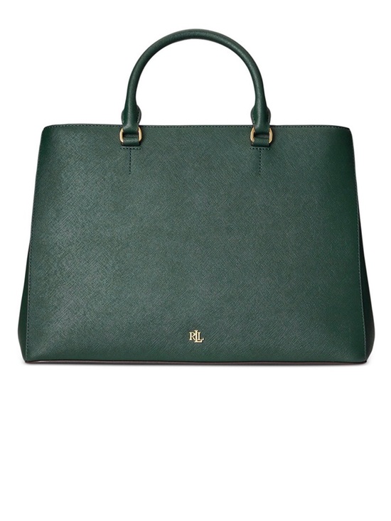 Ralph Lauren Handbags - Ralph Lauren Dark Green Saffiano Leather Top Handle Tote